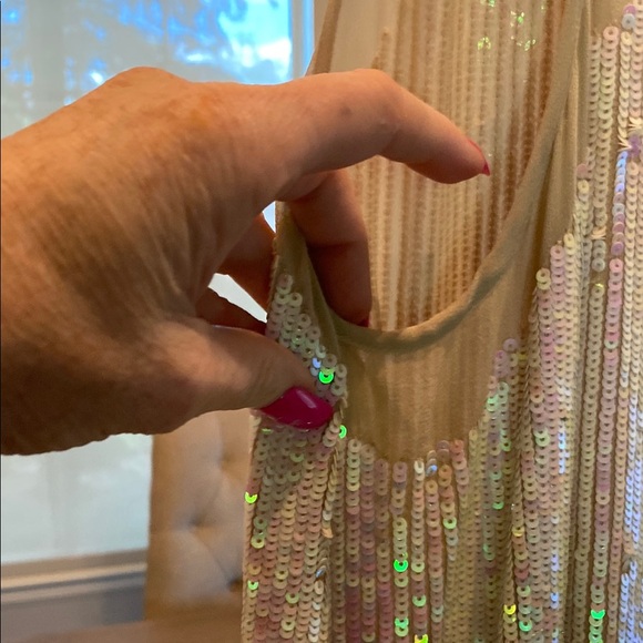 Nicole Miller Pink and Gold Sequin Tank Top - Picture 3 of 5